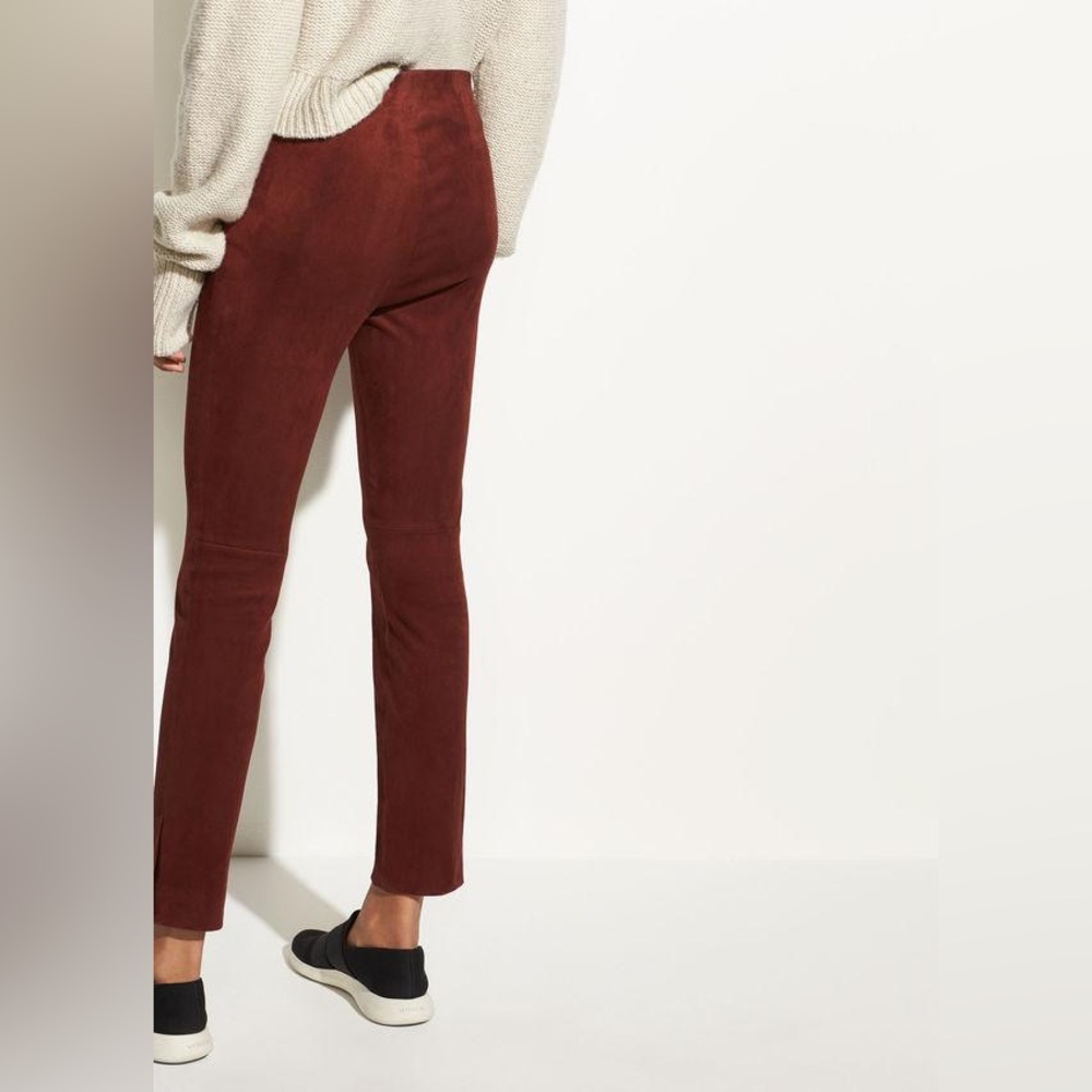 Vince Stretch Suede Split Hem Crop Jasper - Picture 3 of 15